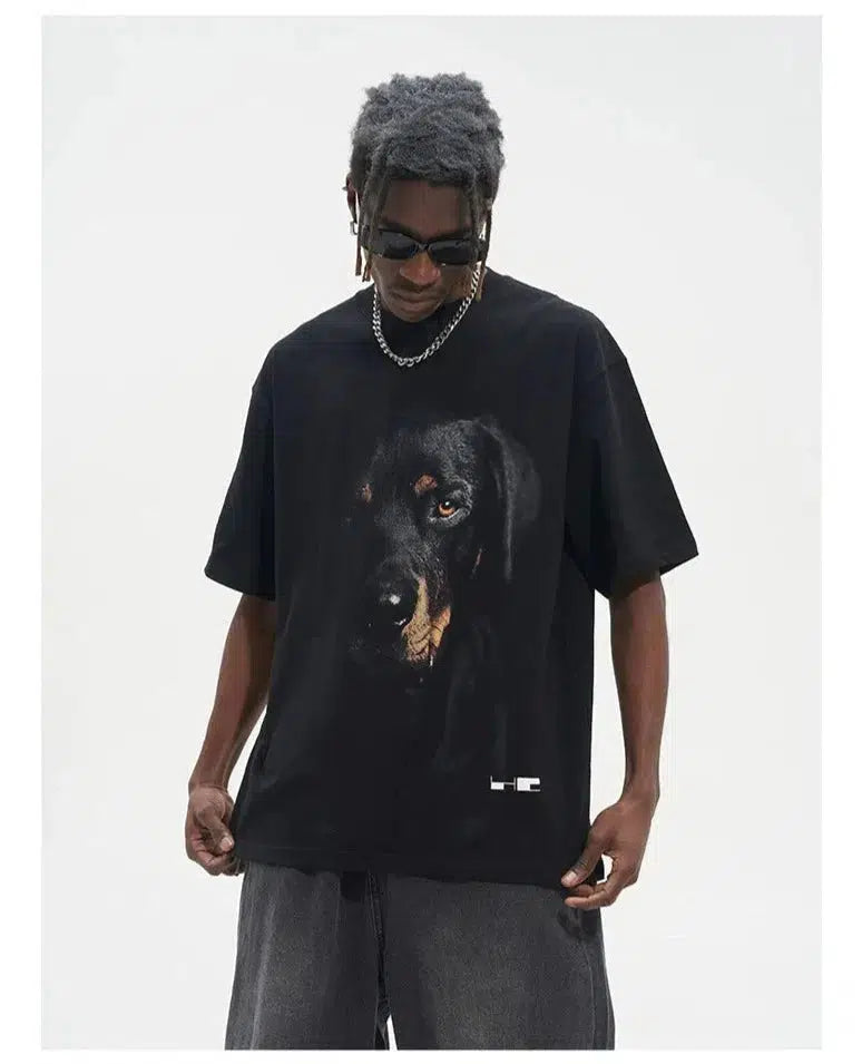 Dog Graphic Short-sleeved T-shirt