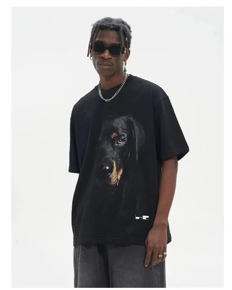 Dog Graphic Short-sleeved T-shirt