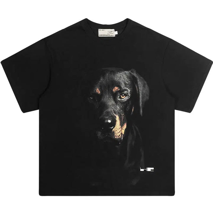 Dog Graphic Short-sleeved T-shirt