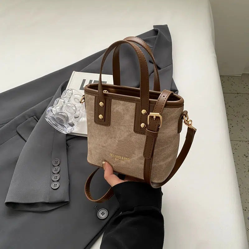 Dog Tag Charm Bucket Shaped Bag