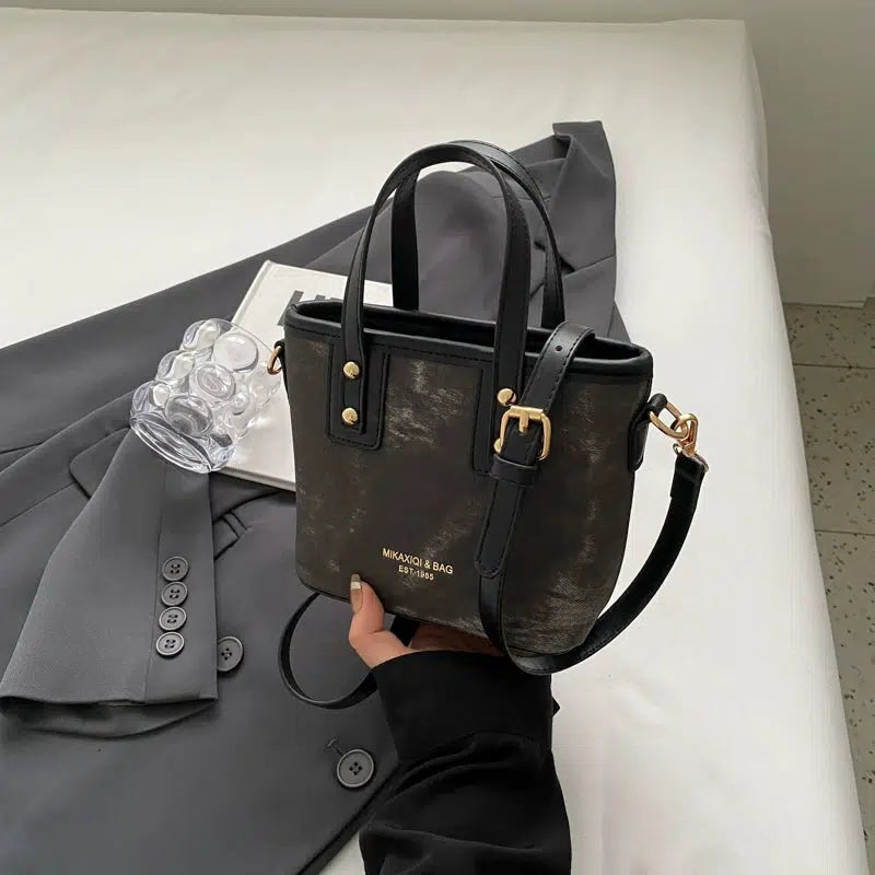 Dog Tag Charm Bucket Shaped Bag