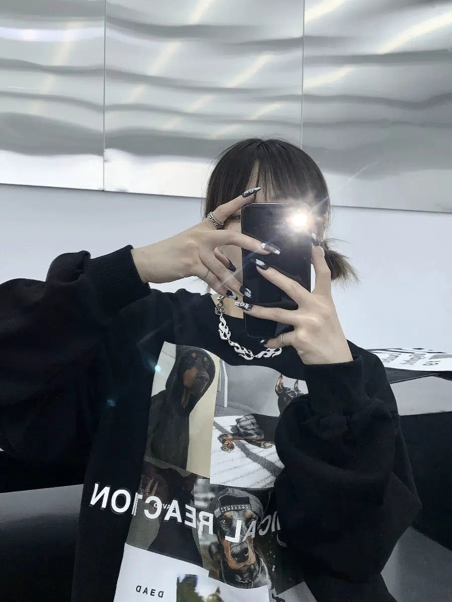 Dogs Graphic Oversized Sweatshirt