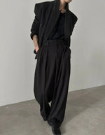 Double Breasted Blazer Wide Leg Set