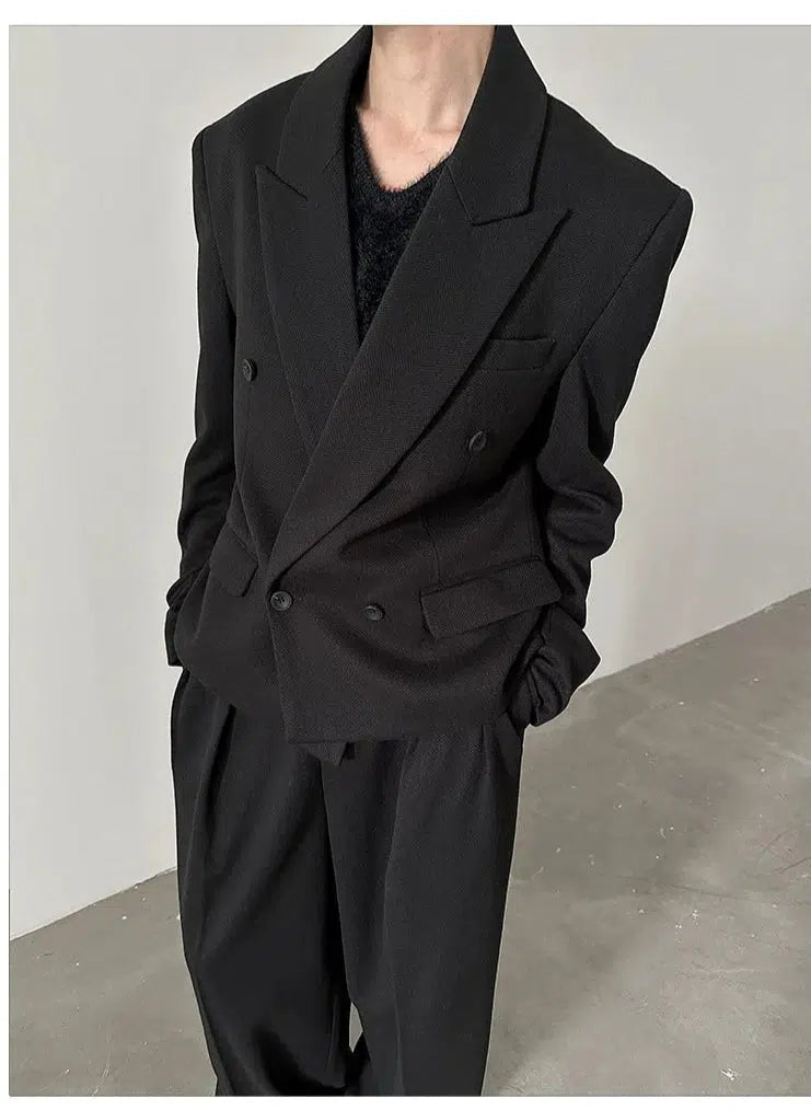 Double Breasted Blazer Wide Leg Set