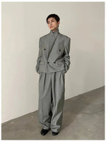 Double Breasted Blazer Wide Leg Set