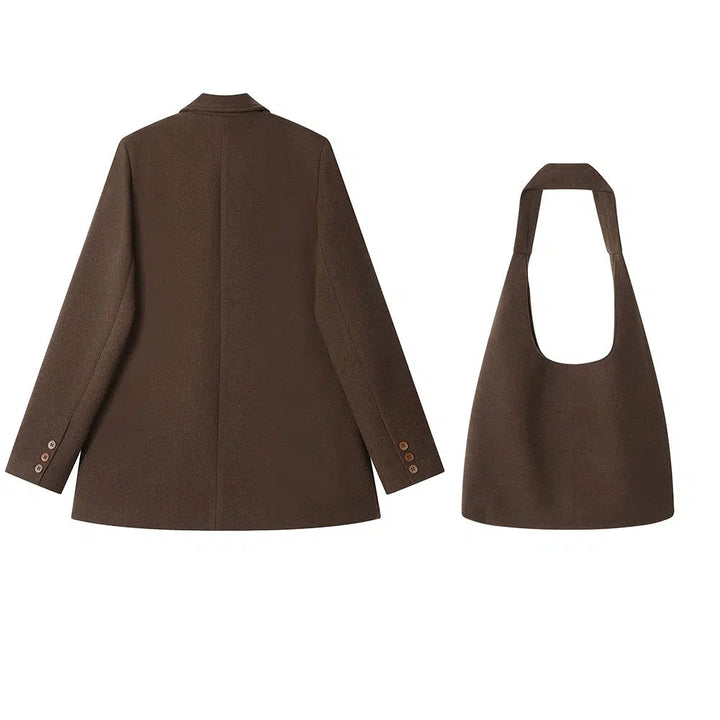 Double-Breasted Blazer with Matching Bag
