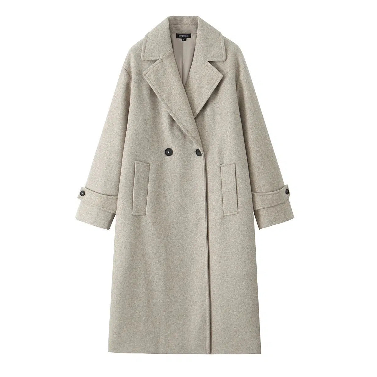 Double-Breasted Pockets Wool Coat
