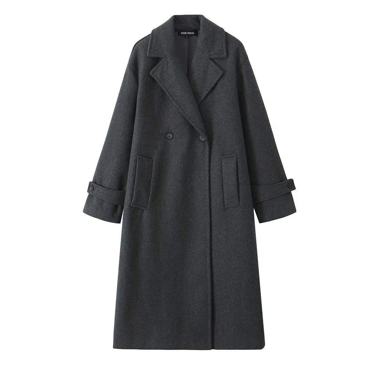 Double-Breasted Pockets Wool Coat