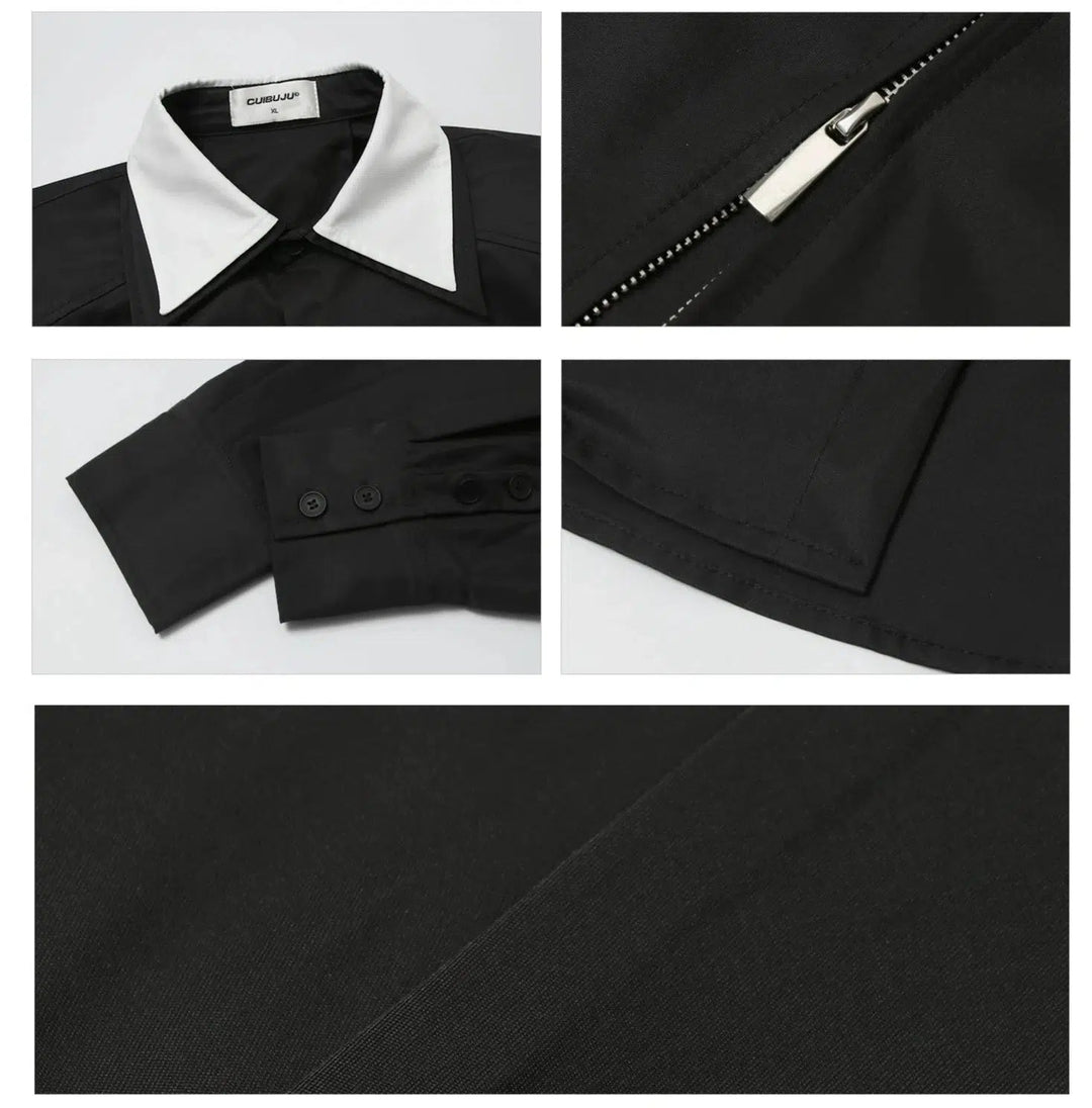 Double-Layer Long-Sleeve Button-Down Shirt