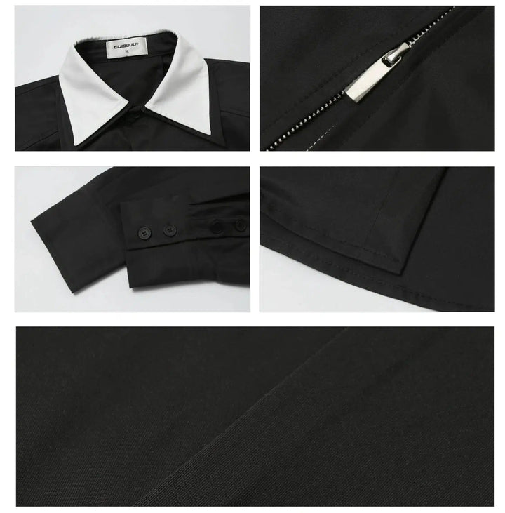 Double-Layer Long-Sleeve Button-Down Shirt