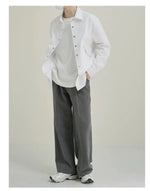 Double-Layered Button-Down Shirt with Zipper Detail