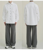 Double-Layered Button-Down Shirt with Zipper Detail