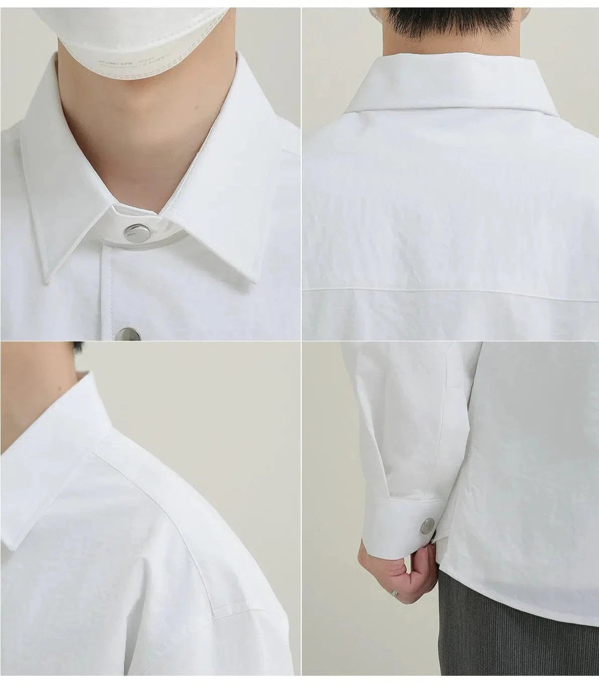 Double-Layered Button-Down Shirt with Zipper Detail