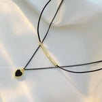 Double Personality Black Necklace