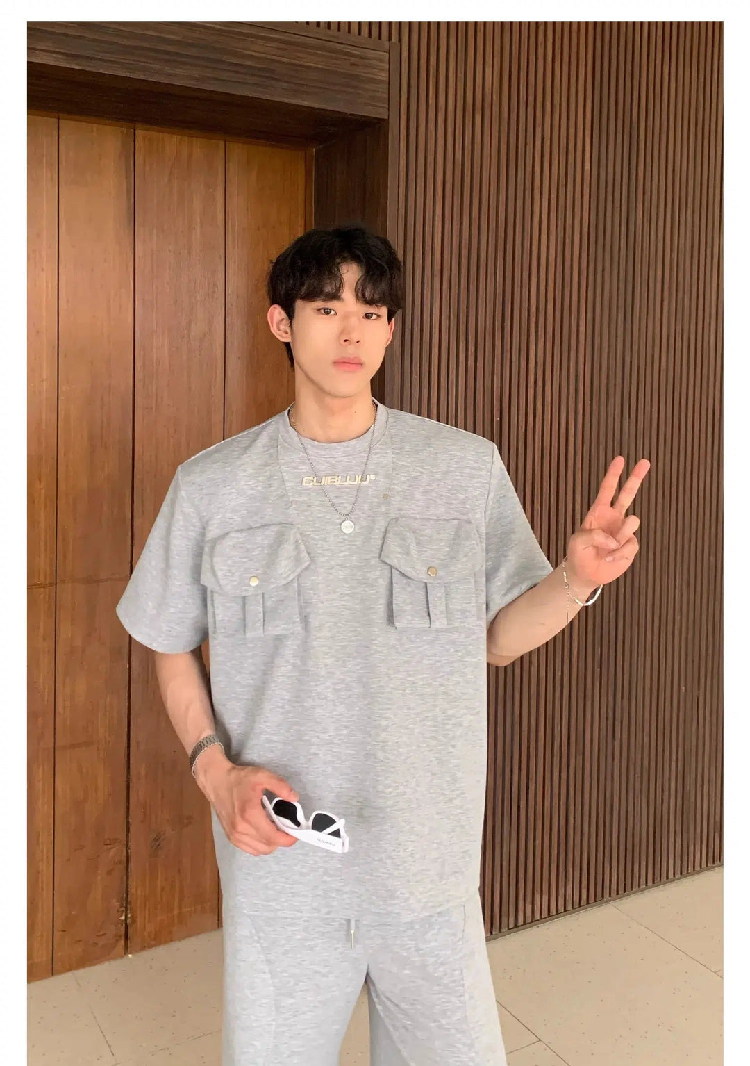 Double Pocket Short Sleeve T-shirt & Track Pants