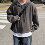 Double Zipper Hooded Pleated Sweater