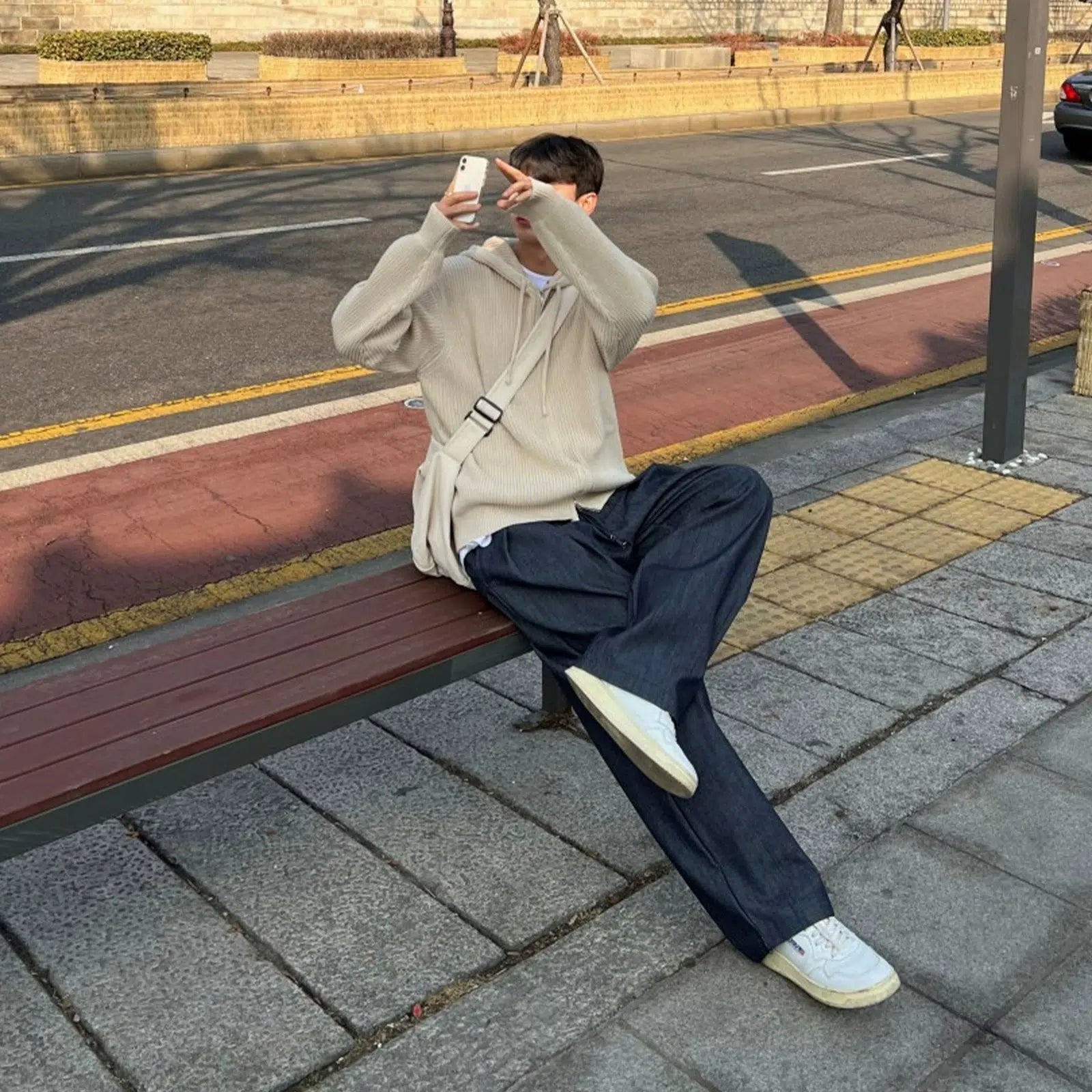 Double Zipper Hooded Pleated Sweater