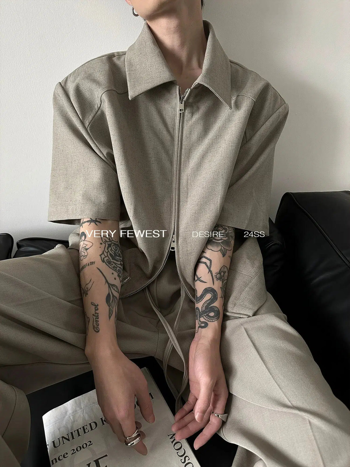 Double Zipper Short Sleeve Jacket