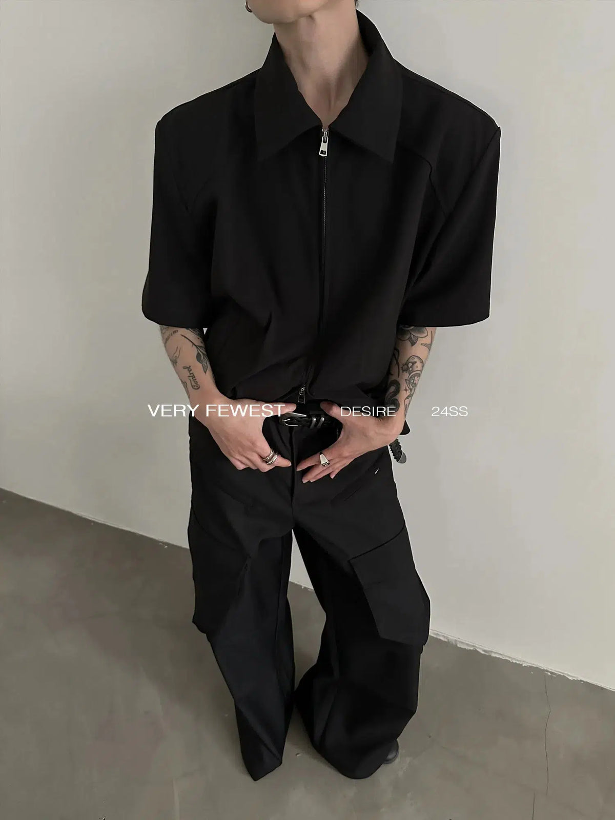 Double Zipper Short Sleeve Jacket