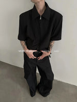 Double Zipper Short Sleeve Jacket