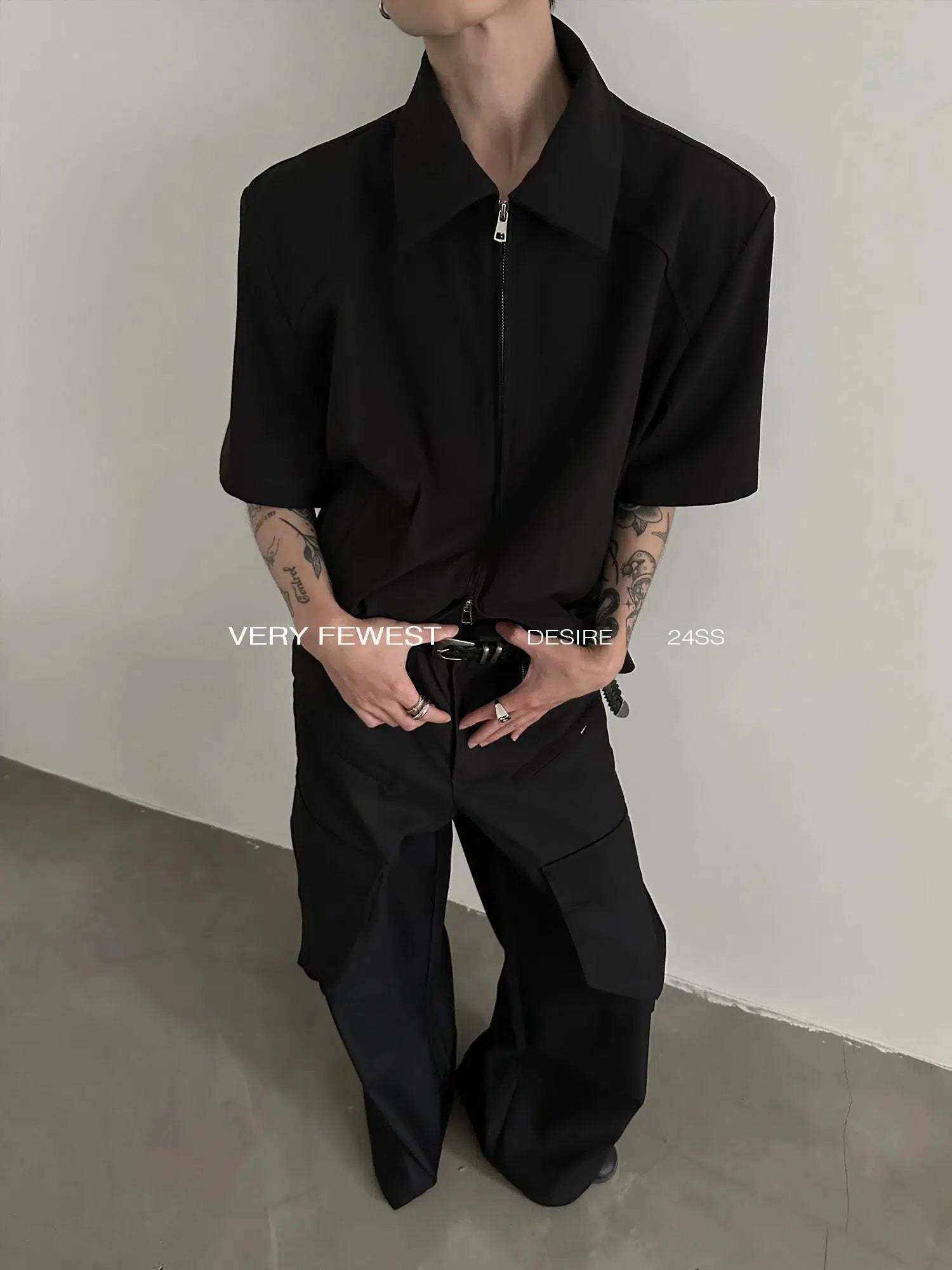 Double Zipper Short Sleeve Jacket