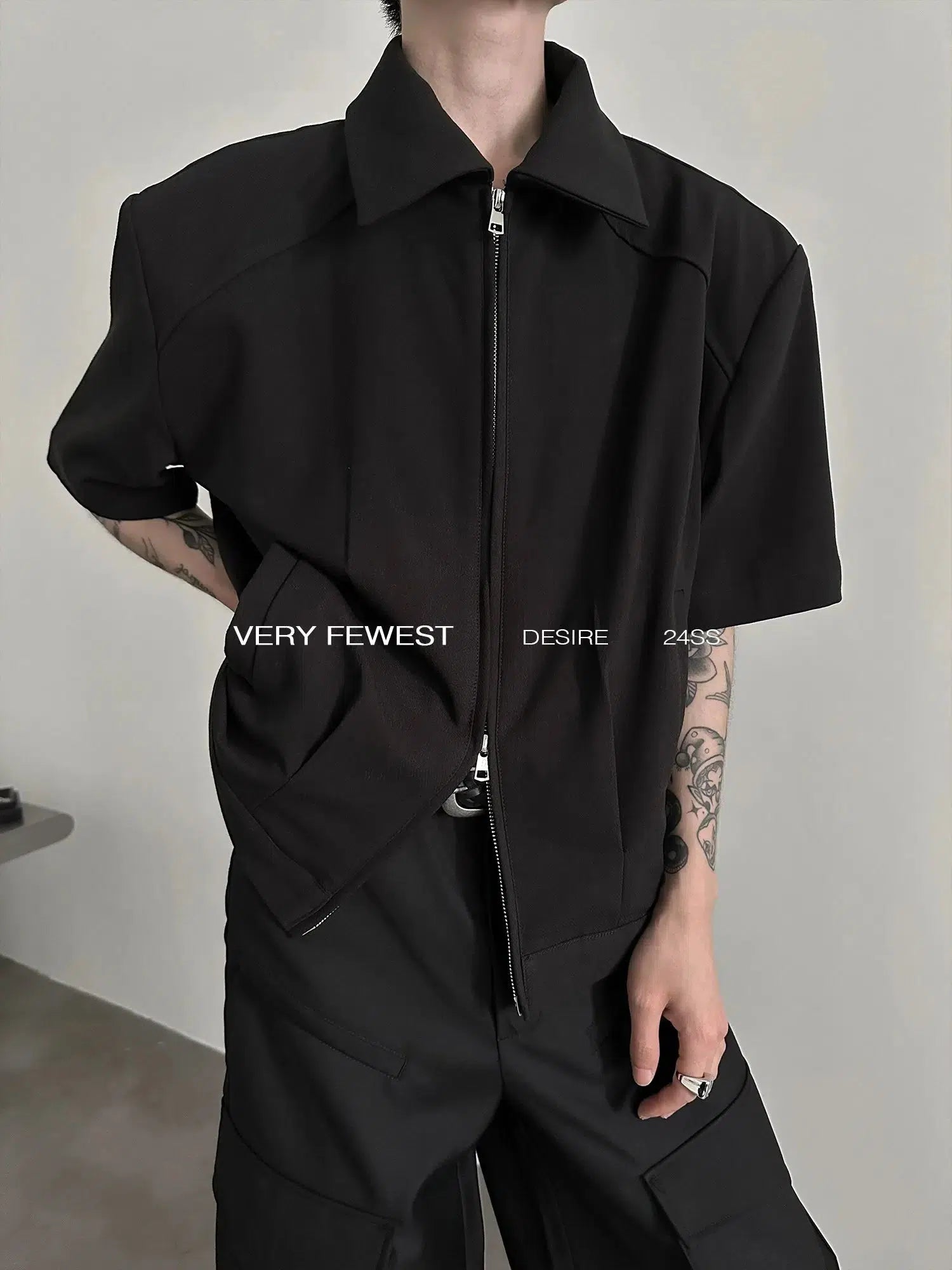 Double Zipper Short Sleeve Jacket