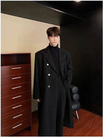 Double-Breasted Long Woolen Coat