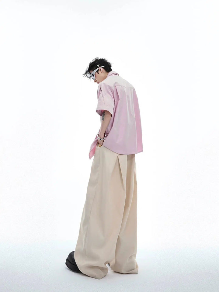 Double-layer Collar Pleated Loose Shirt