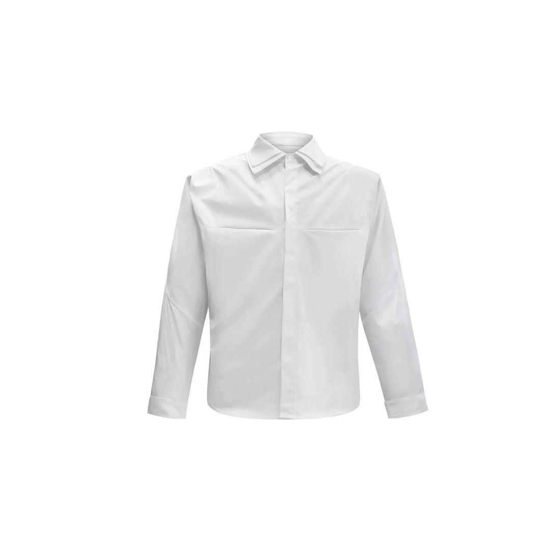 Double-layer Collar Pleated Loose Shirt