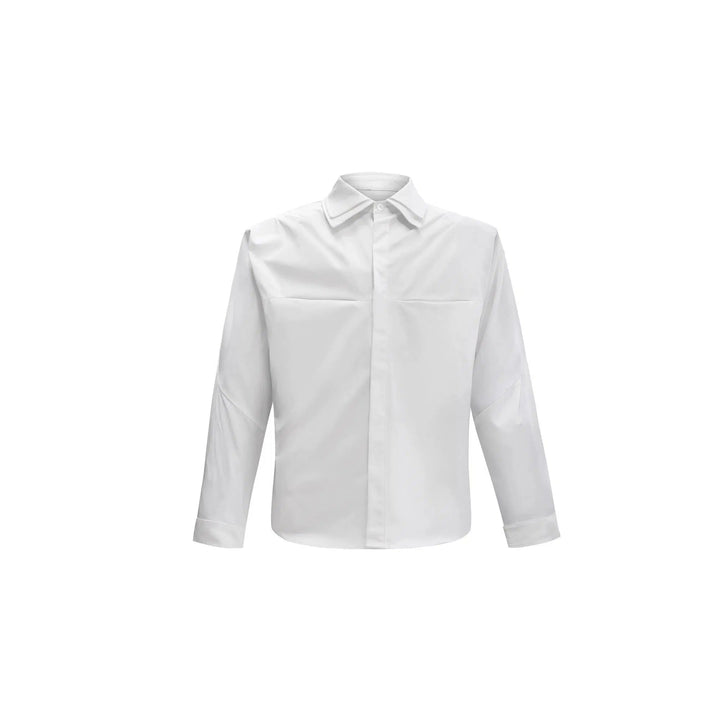 Double-layer Collar Pleated Loose Shirt