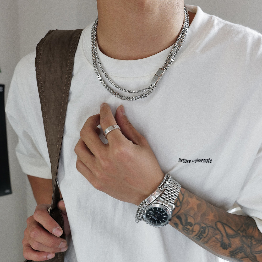Double-layer Magnet Buckle Necklace
