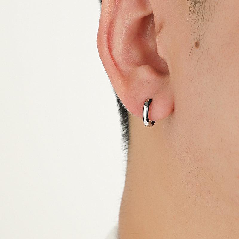 Double-sided Black Hoop Earrings