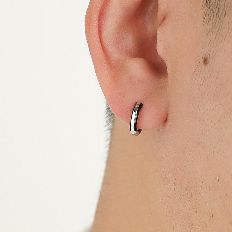 Double-sided Black Hoop Earrings