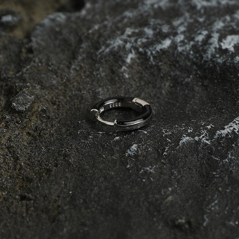 Double-sided Black Hoop Earrings
