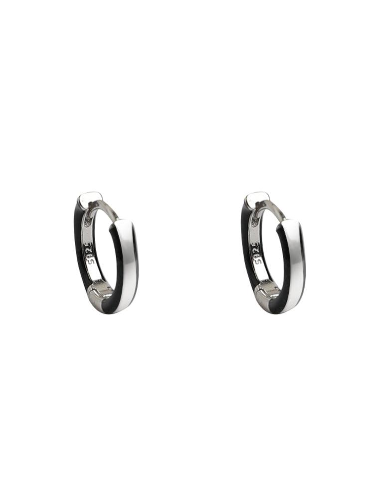 Double-sided Black Hoop Earrings