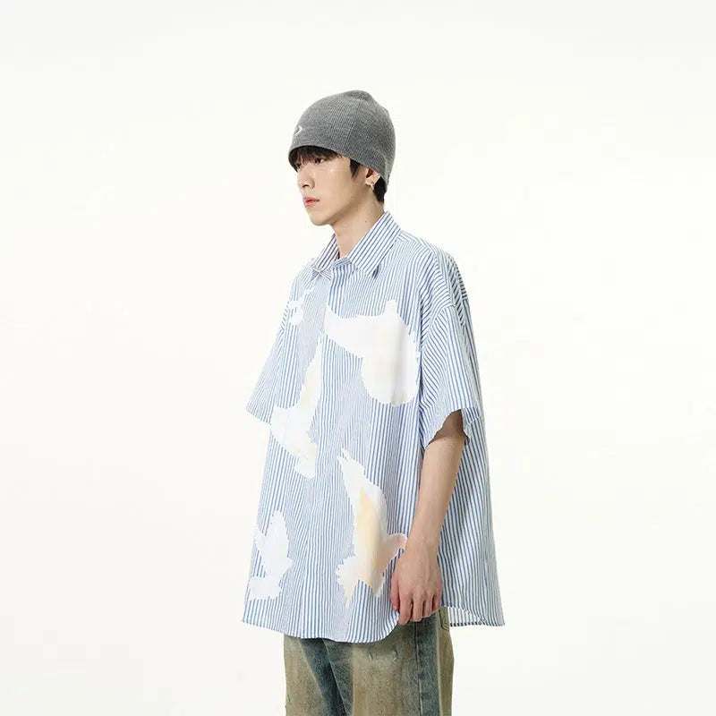 Dove Print Striped Shirt