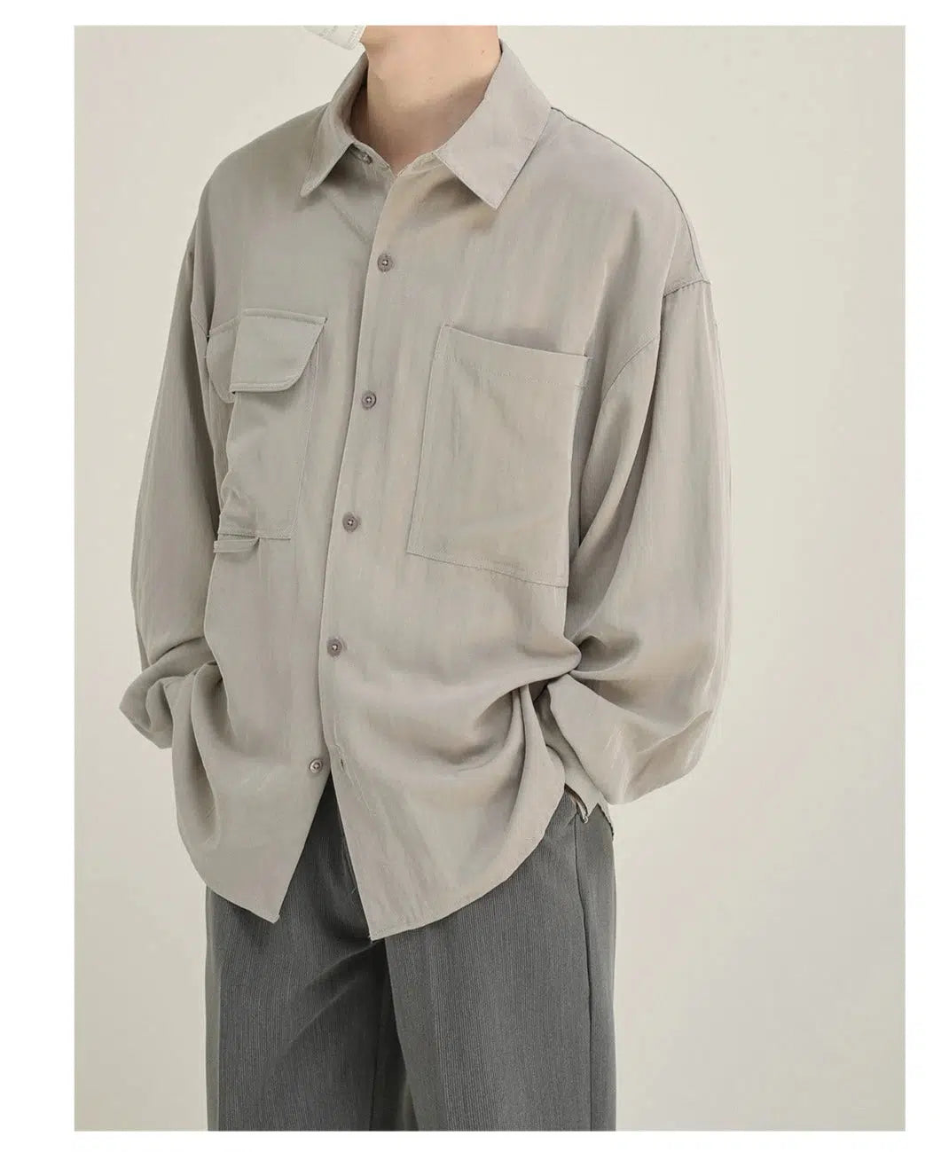 Drape Casual Solid Color Shirt