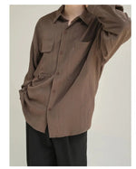 Drape Casual Solid Color Shirt