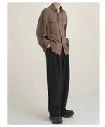 Drape Casual Solid Color Shirt