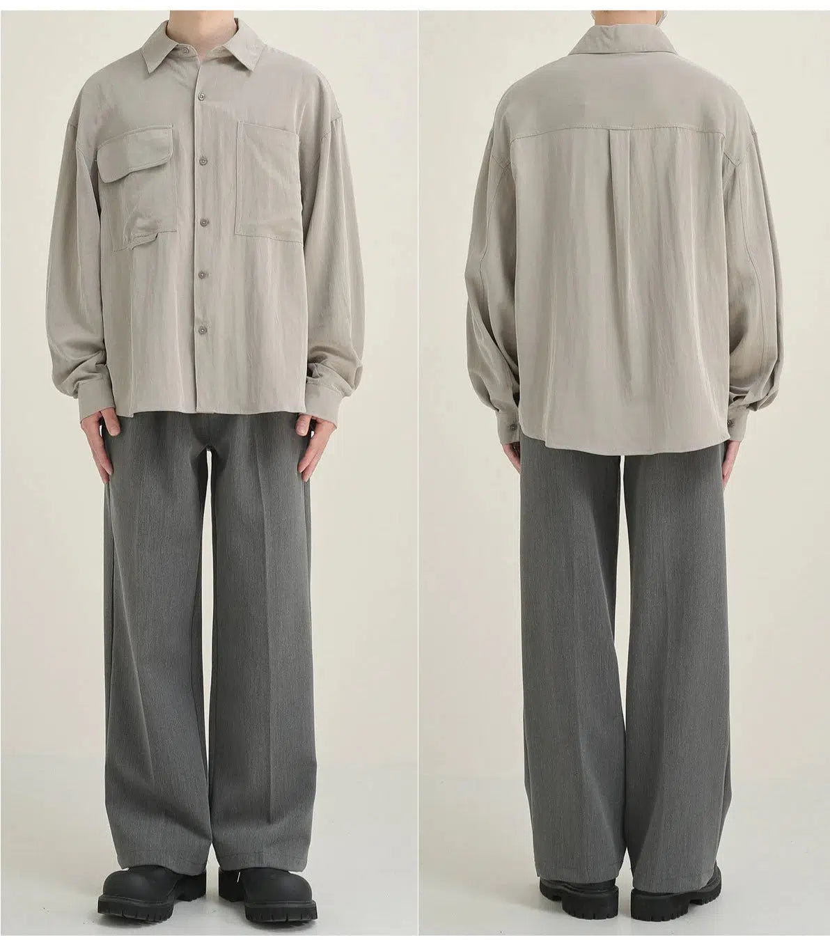 Drape Casual Solid Color Shirt