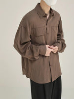 Drape Casual Solid Color Shirt