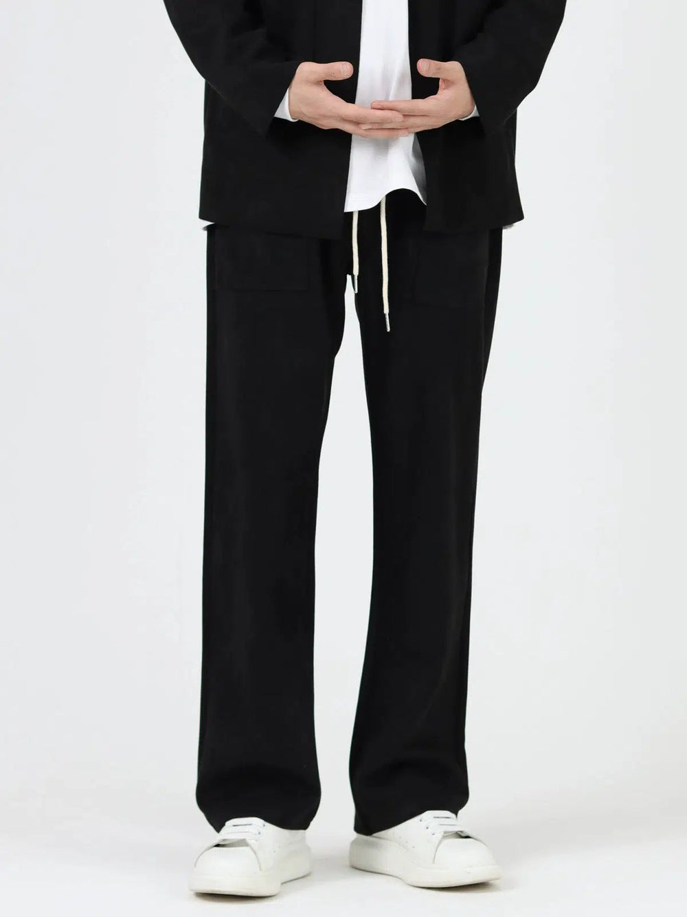 Drape Drawstring Casual Pants