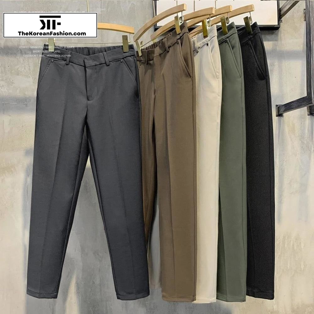 Drape Elastic Waist British Style Pants