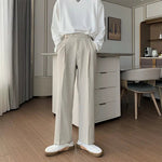 Drape Elastic Waist Straight-leg Pants