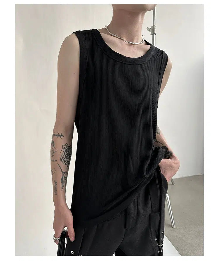 Drape Knit Sleeveless Vest