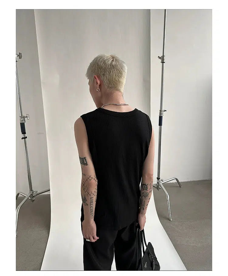 Drape Knit Sleeveless Vest