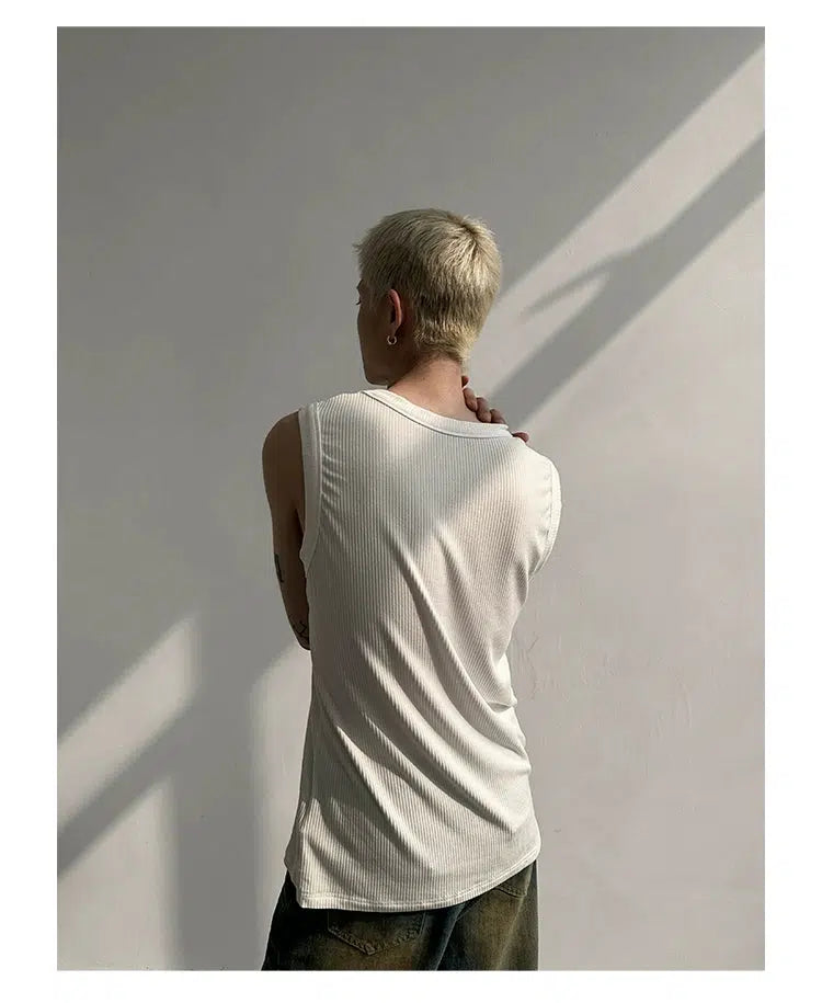 Drape Knit Sleeveless Vest