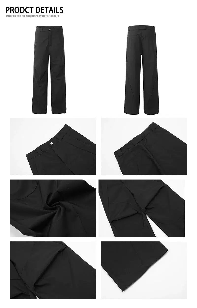 Drape Mopping Pleated Pants