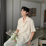 Drape Short Sleeve Button-Up Shirt