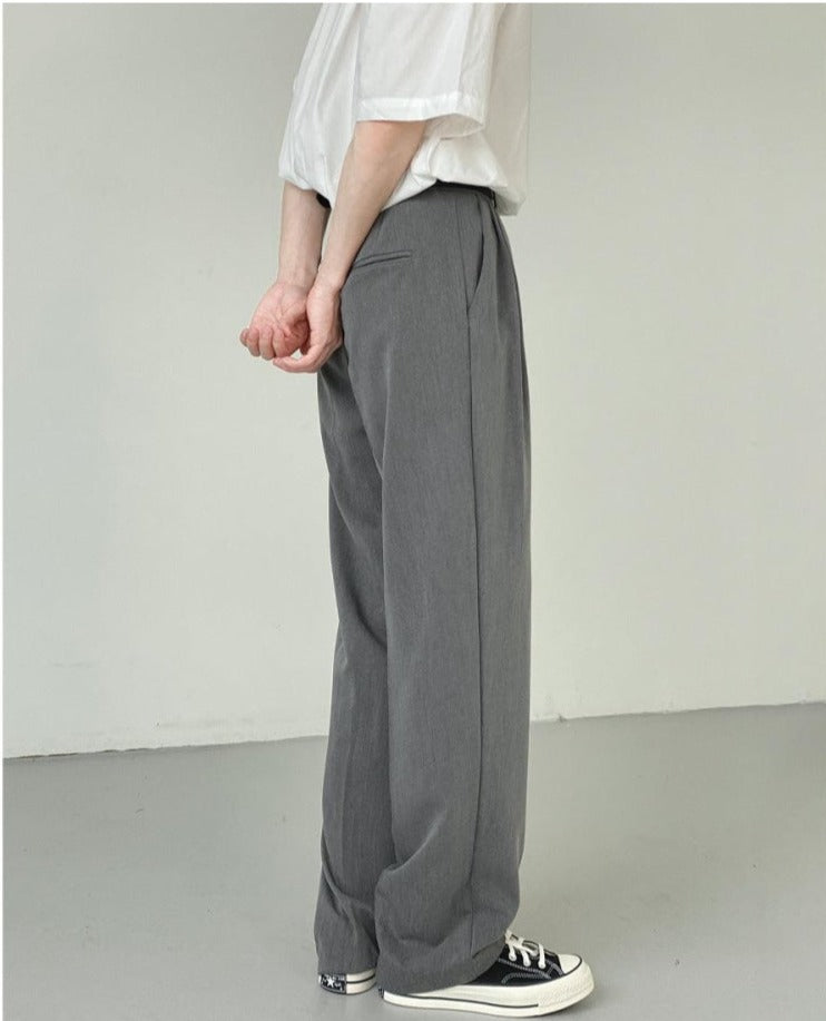 Drape Straight Casual Suit Pants